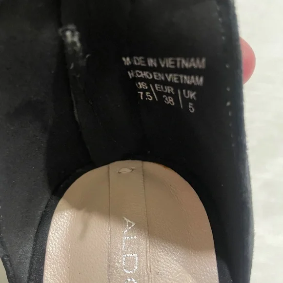 Aldo Stiletto Black High Heels Diamond Ankle Cuff Rear zip size 7.5 - Picture 5 of 5